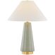 Dalaila 26.5 inch 15 watt Aged Brass and Ceramic Inked Spruce Crackle Table Lamp Portable Light