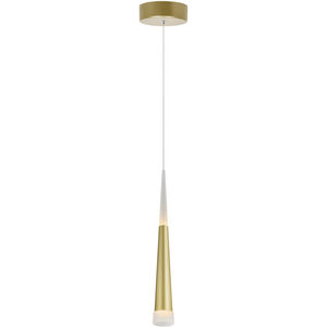 Andes LED 2 inch Satin Gold Down Mini Pendant Ceiling Light