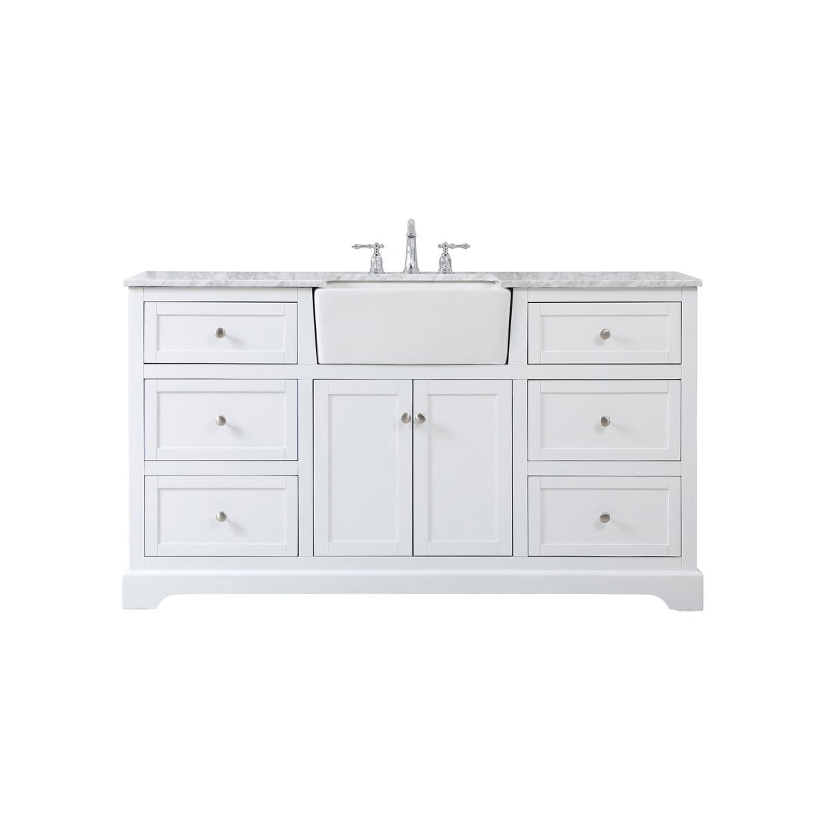Franklin 60 X 22 X 35 inch White Bathroom Vanity Cabinet