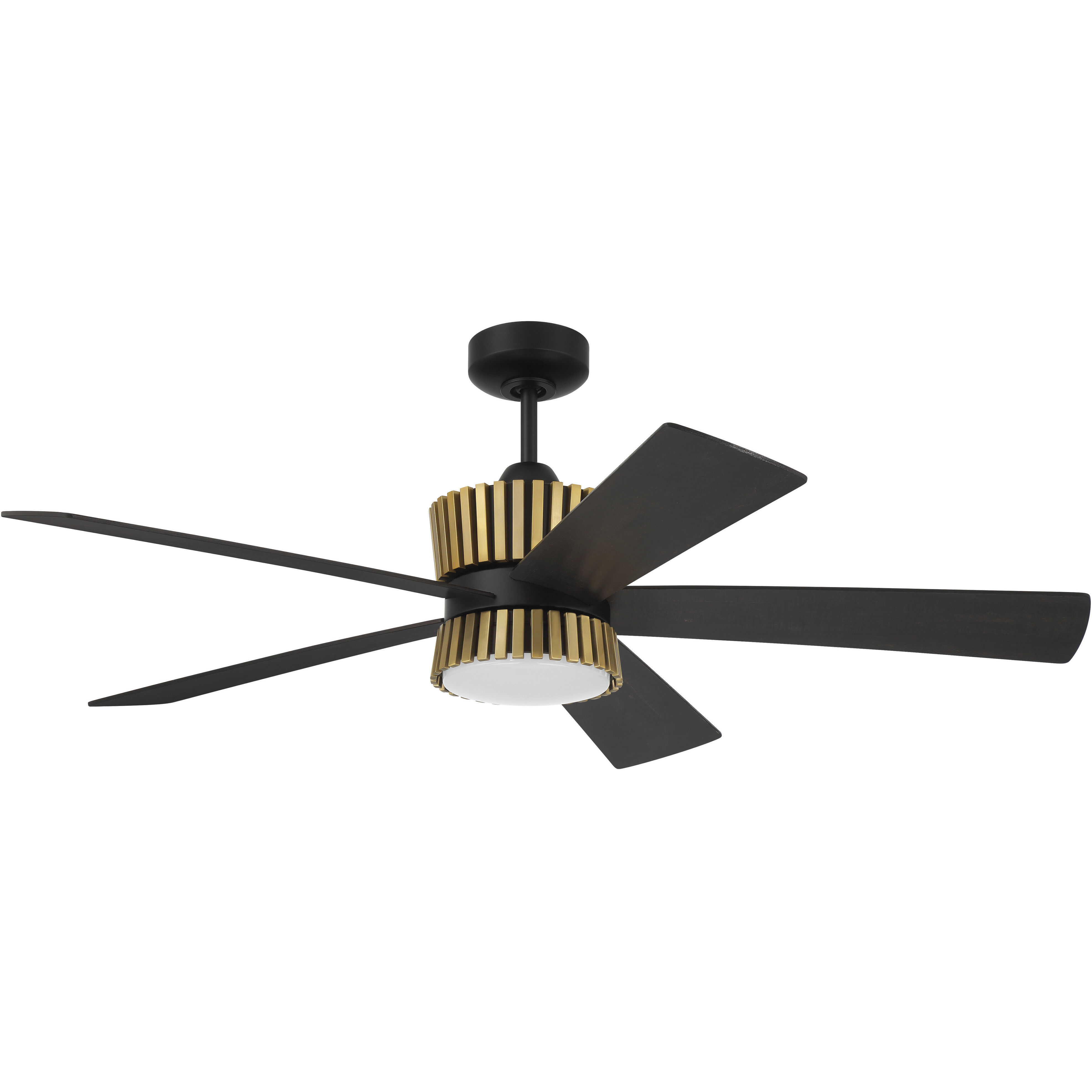 Theiry 52 inch Flat Black/Satin Brass with Flat Black/Black Walnut Blades Ceiling Fan