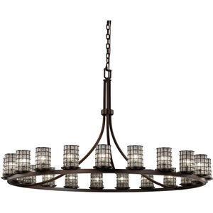 Wire Glass LED 60 inch Dark Bronze Chandelier Ceiling Light