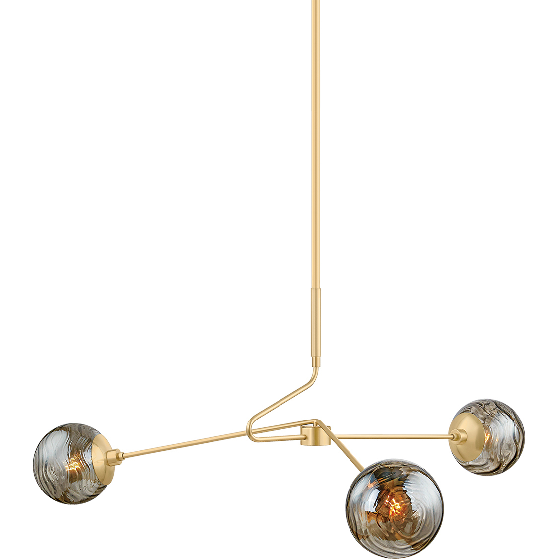 Nyla 3 Light 45.5 inch Aged Brass Chandelier Ceiling Light