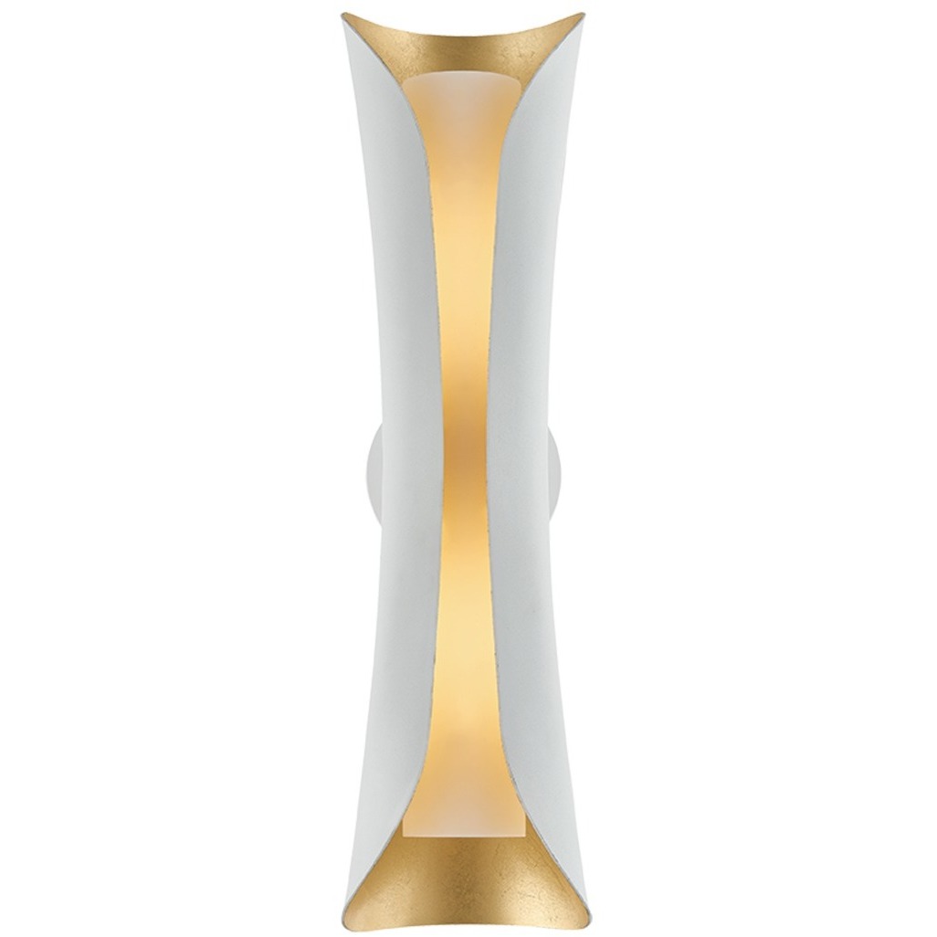 Josie 2 Light 5.75 inch Gold Leaf and White Wall Sconce Wall Light