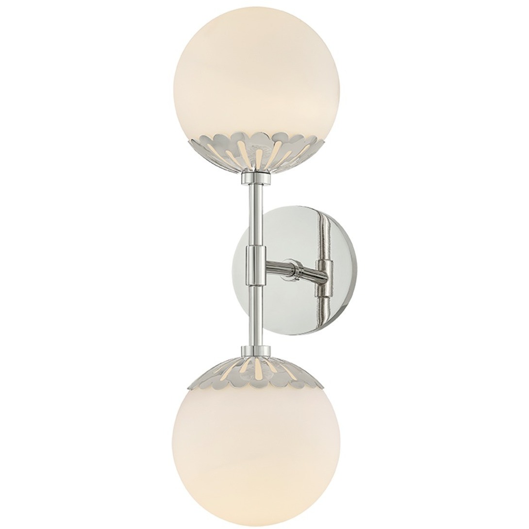 Paige 2 Light 6 inch Polished Nickel Wall Sconce Wall Light