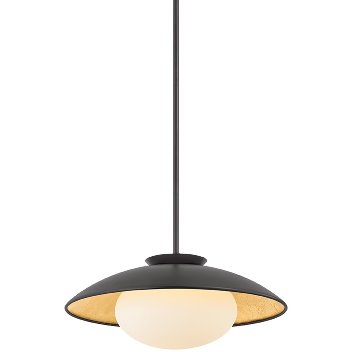 Cadence 1 Light 21 inch Black and Gold Leaf Pendant Ceiling Light