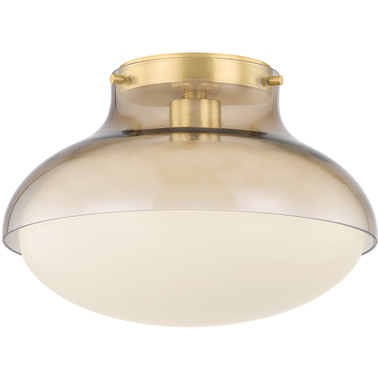 Gianna 1 Light 12.5 inch Aged Brass Flush Mount Ceiling Light