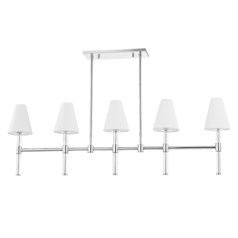 Janelle 5 Light 45 inch Polished Nickel Island Light Ceiling Light