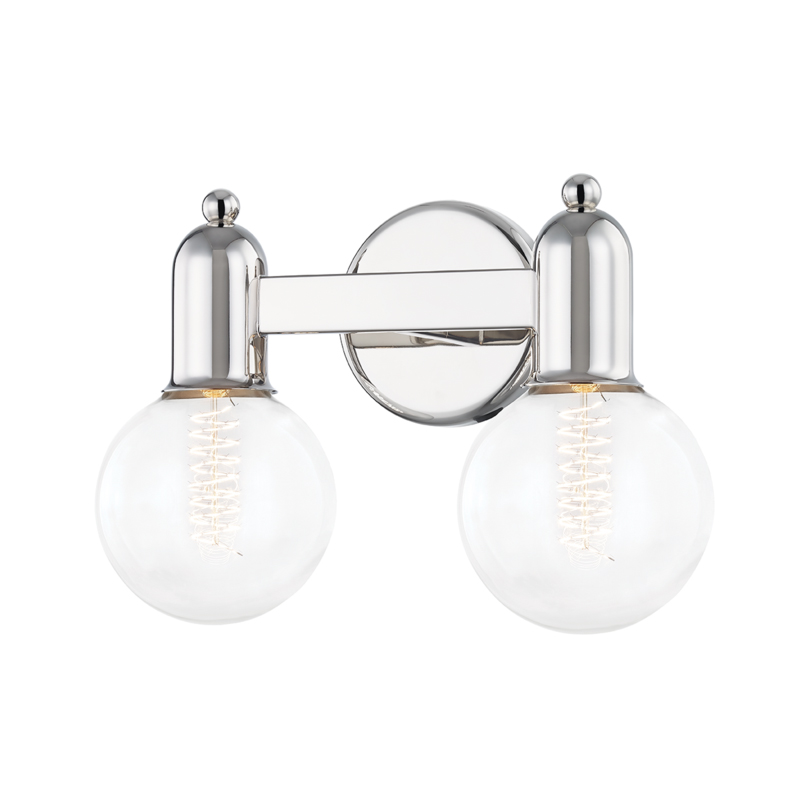 Bryce 2 Light 12.75 inch Polished Nickel Bath and Vanity Light Wall Light