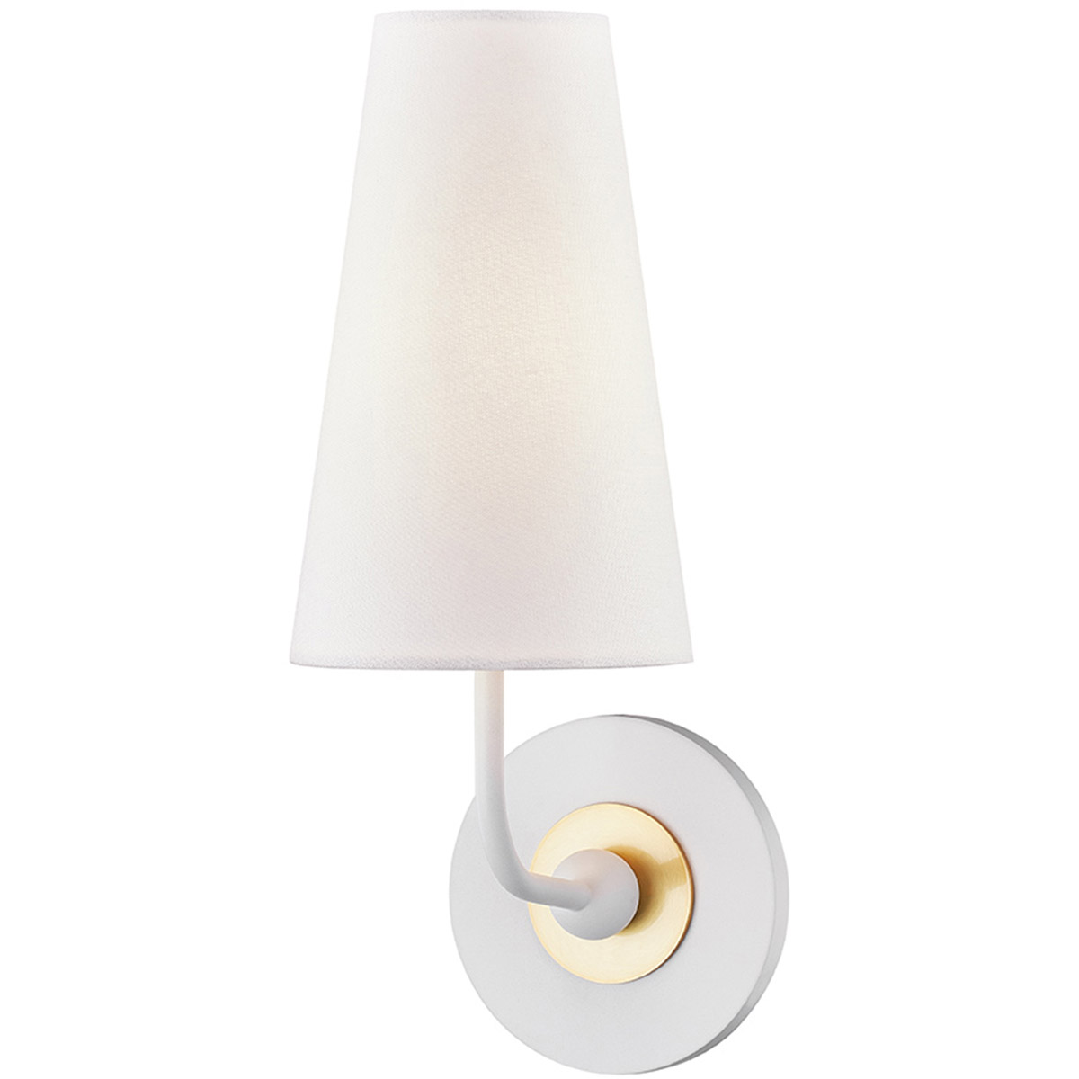 Merri 1 Light 5 inch White Wall Sconce Wall Light in Aged Brass/Soft Off White