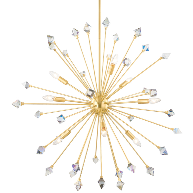Genesis 9 Light 36.5 inch Aged Brass Chandelier Ceiling Light