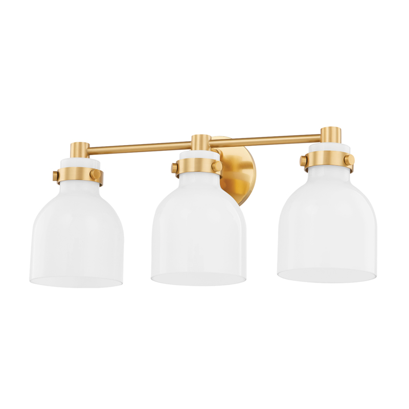 Elli 3 Light Aged Brass Vanity Light Wall Light