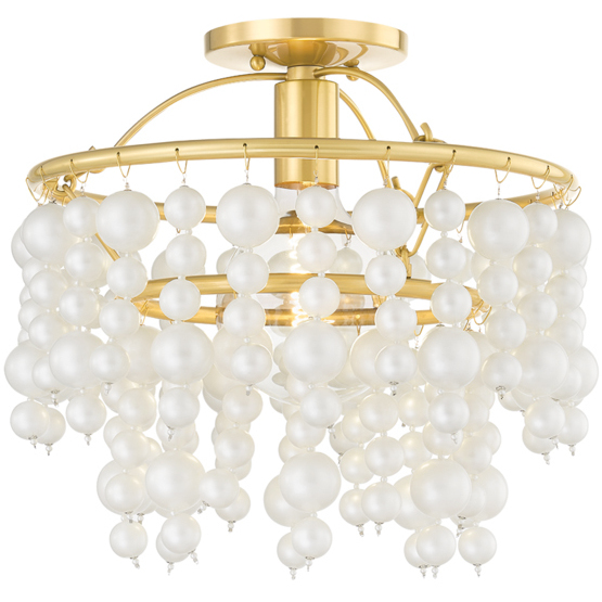 Kinsley 1 Light 15 inch Aged Brass Flush Mount Ceiling Light
