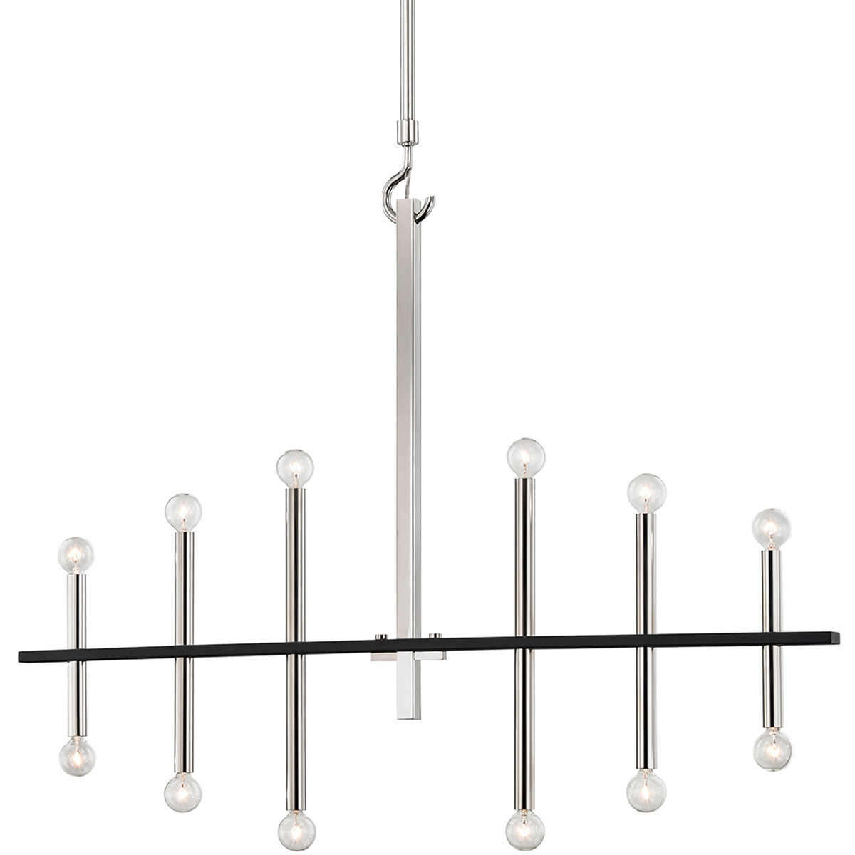 Colette 12 Light 44 inch Polished Nickel / Black Chandelier Ceiling Light in Polished Nickel and Black