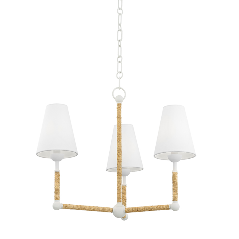 Mariana 3 Light 24 inch Textured White Chandelier Ceiling Light