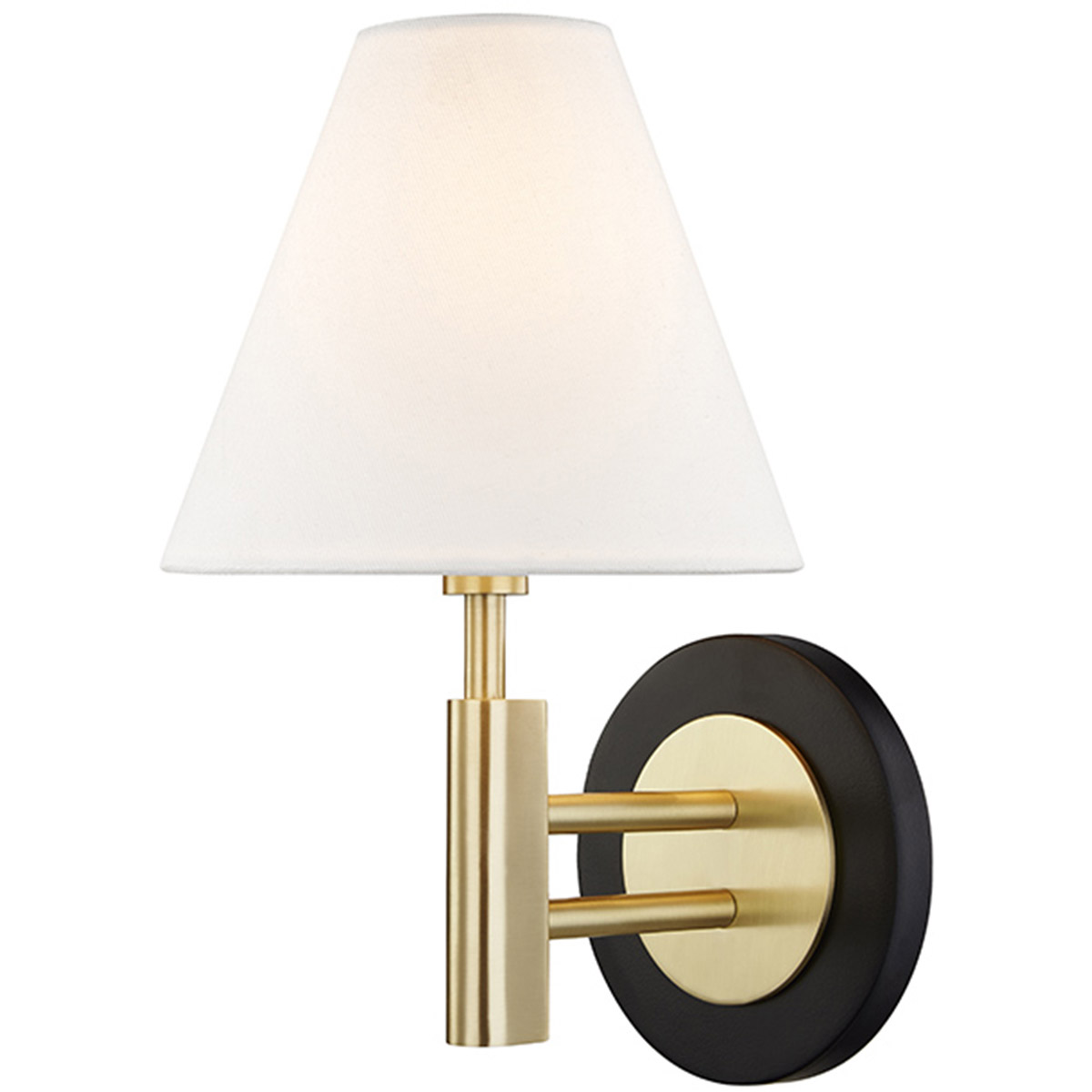 Robbie 1 Light 7.5 inch Aged Brass and Black Wall Sconce Wall Light