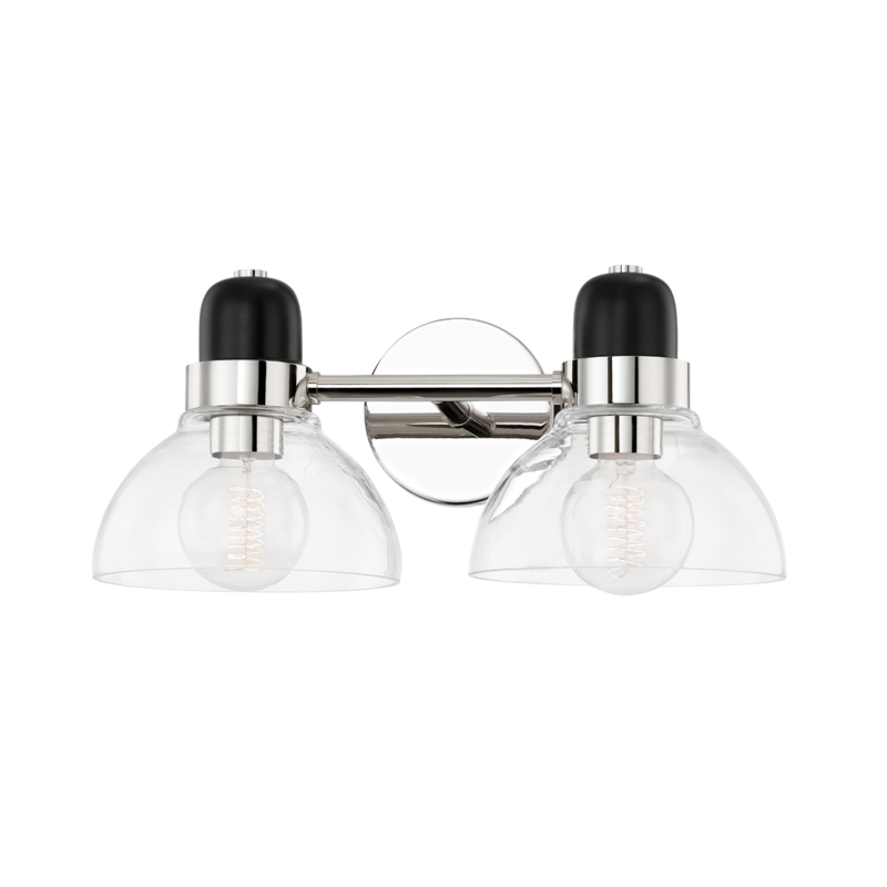 Camile 2 Light 16 inch Polished Nickel Bath Bracket Wall Light