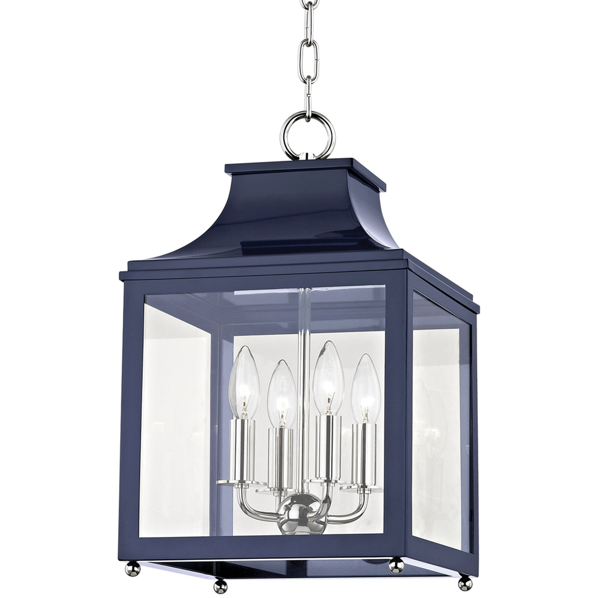 Leigh 4 Light 11.5 inch Polished Nickel and Navy Pendant Ceiling Light