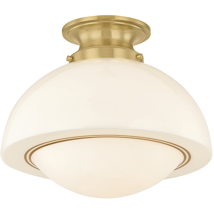 Celine 1 Light 11 inch Aged Brass Semi Flush Ceiling Light