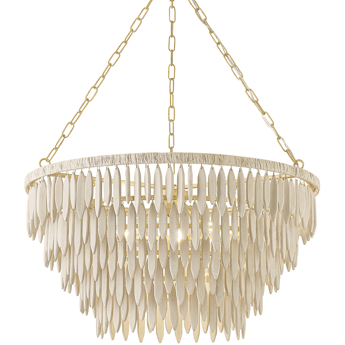 Tiffany 5 Light 31.5 inch Aged Brass Chandelier Ceiling Light