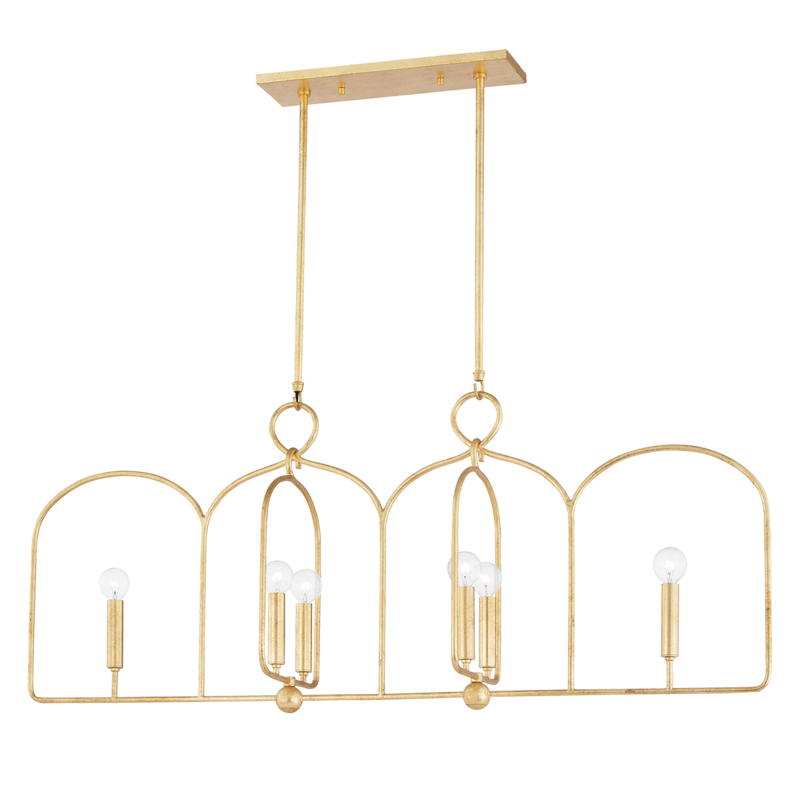 Mallory 6 Light 45 inch Gold Leaf Island Pendant Ceiling Light
