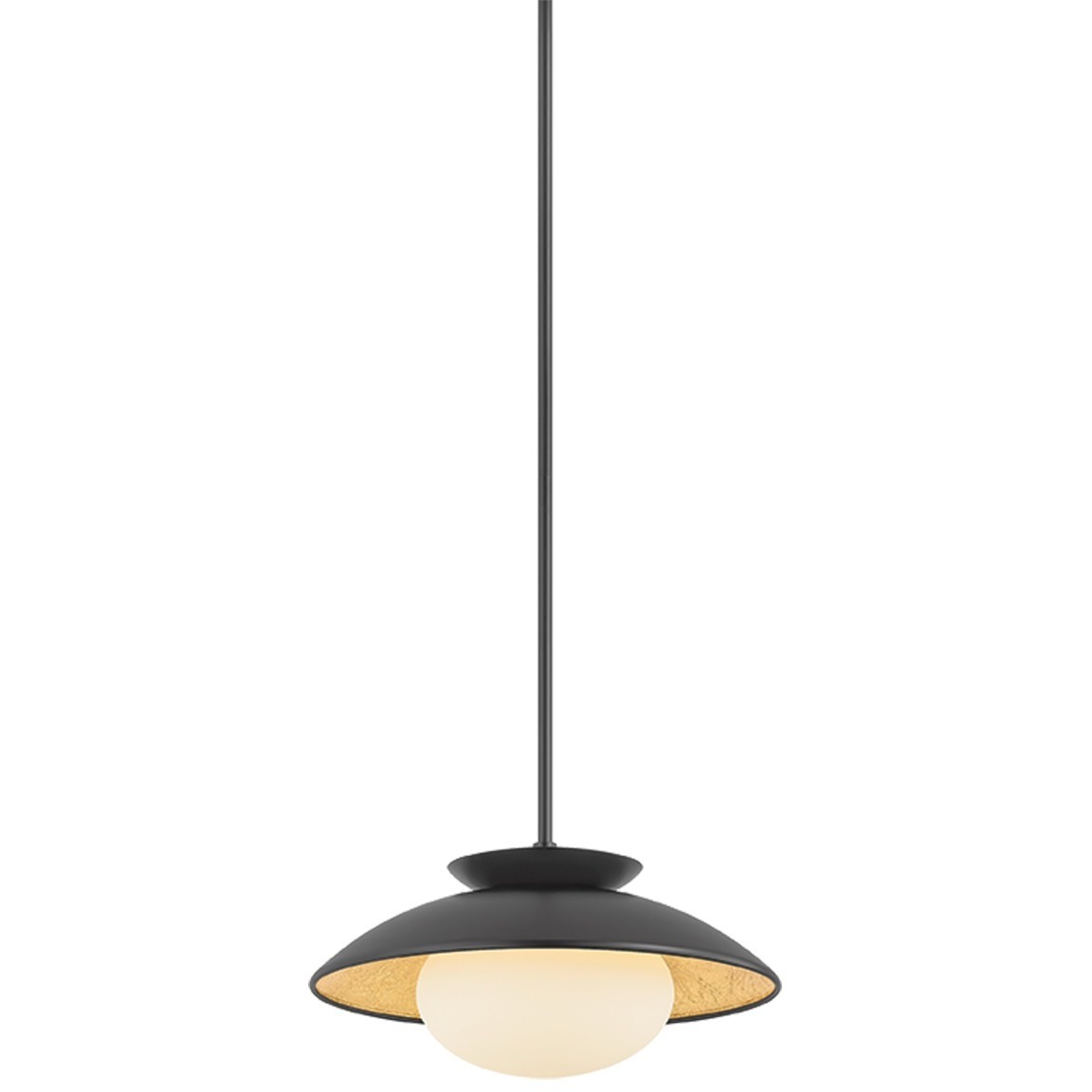 Cadence 1 Light 14.25 inch Black and Gold Leaf Pendant Ceiling Light