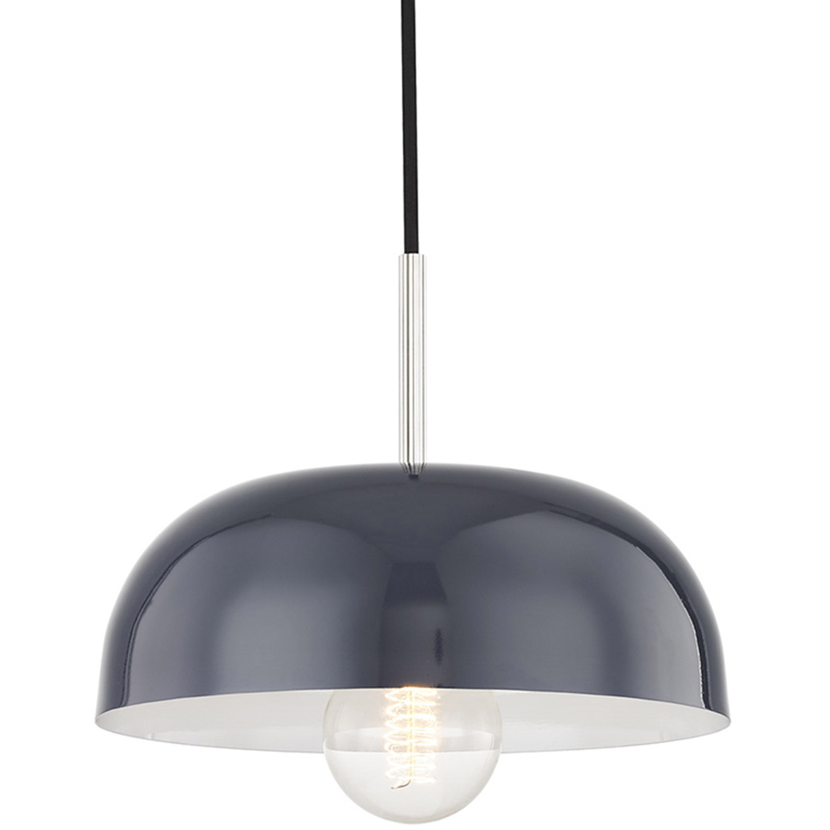 Avery 1 Light 11 inch Polished Nickel Pendant Ceiling Light in Polished Nickel and Navy