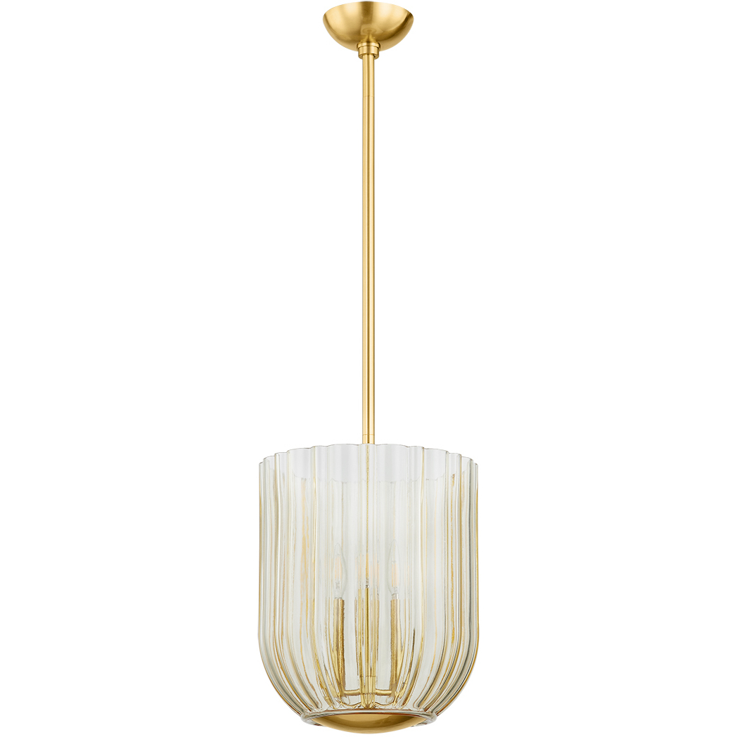 Cece 3 Light 11 inch Aged Brass Hanging Lantern Ceiling Light