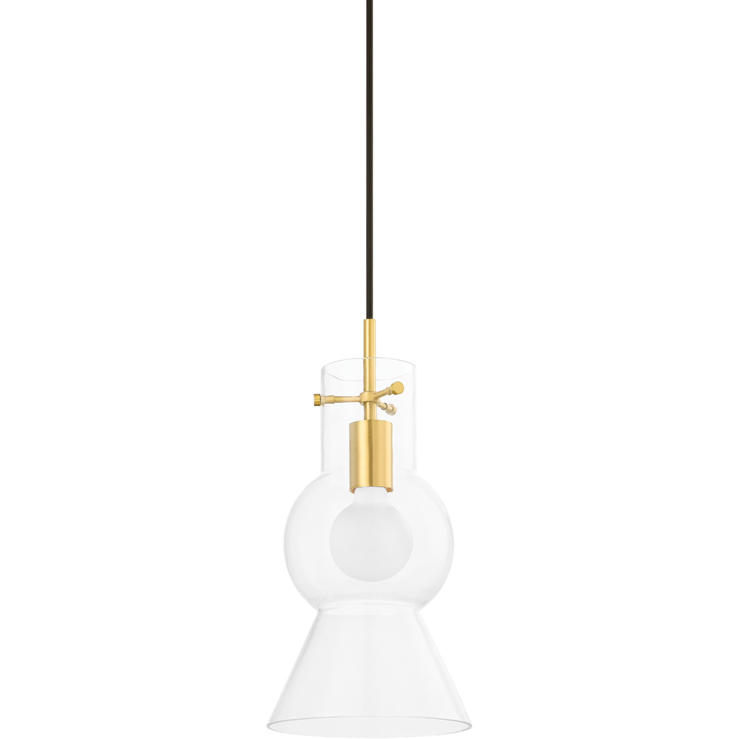 Mirabel 1 Light 7.5 inch Aged Brass Pendant Ceiling Light