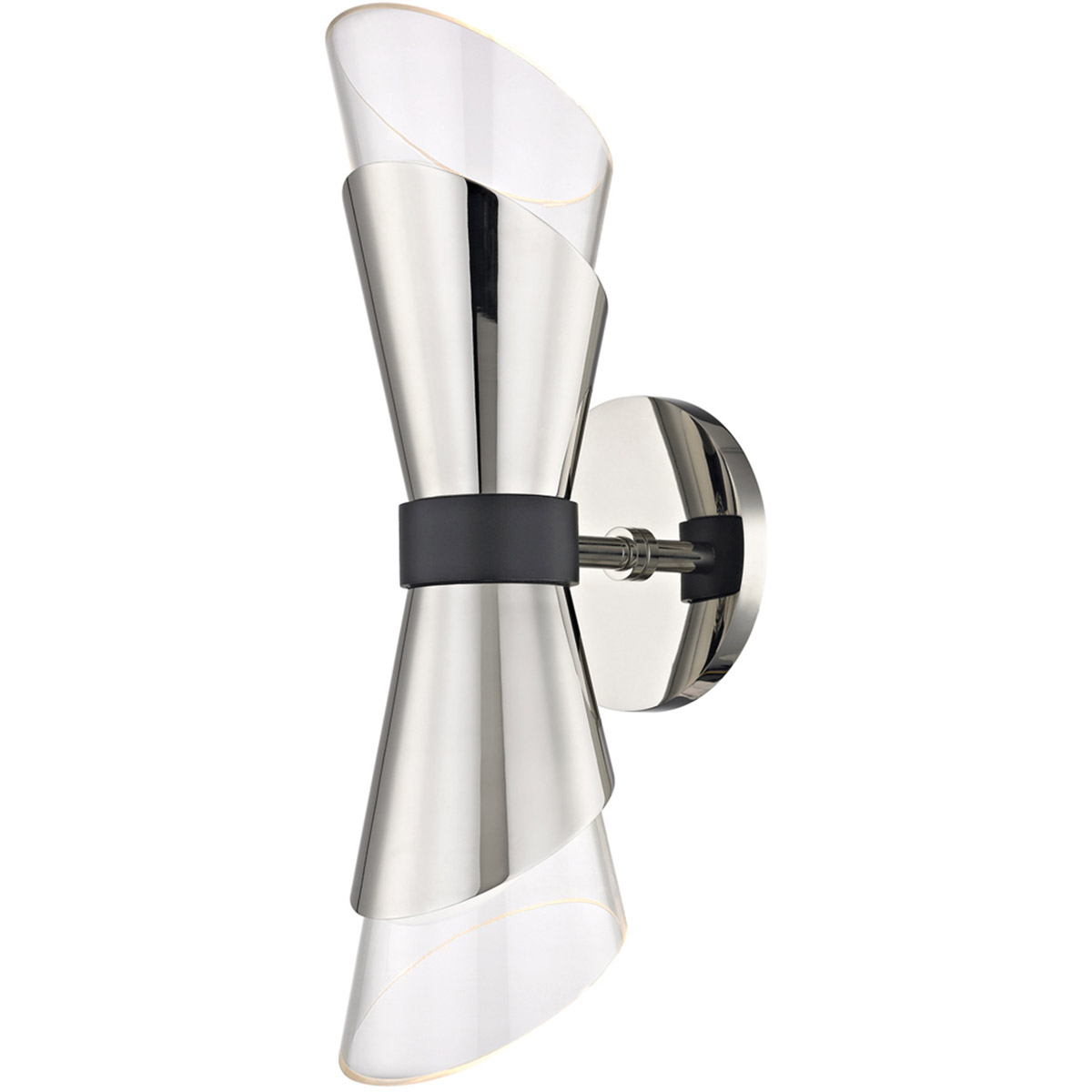Angie LED 4.75 inch Polished Nickel Wall Sconce Wall Light in Polished Nickel and Black
