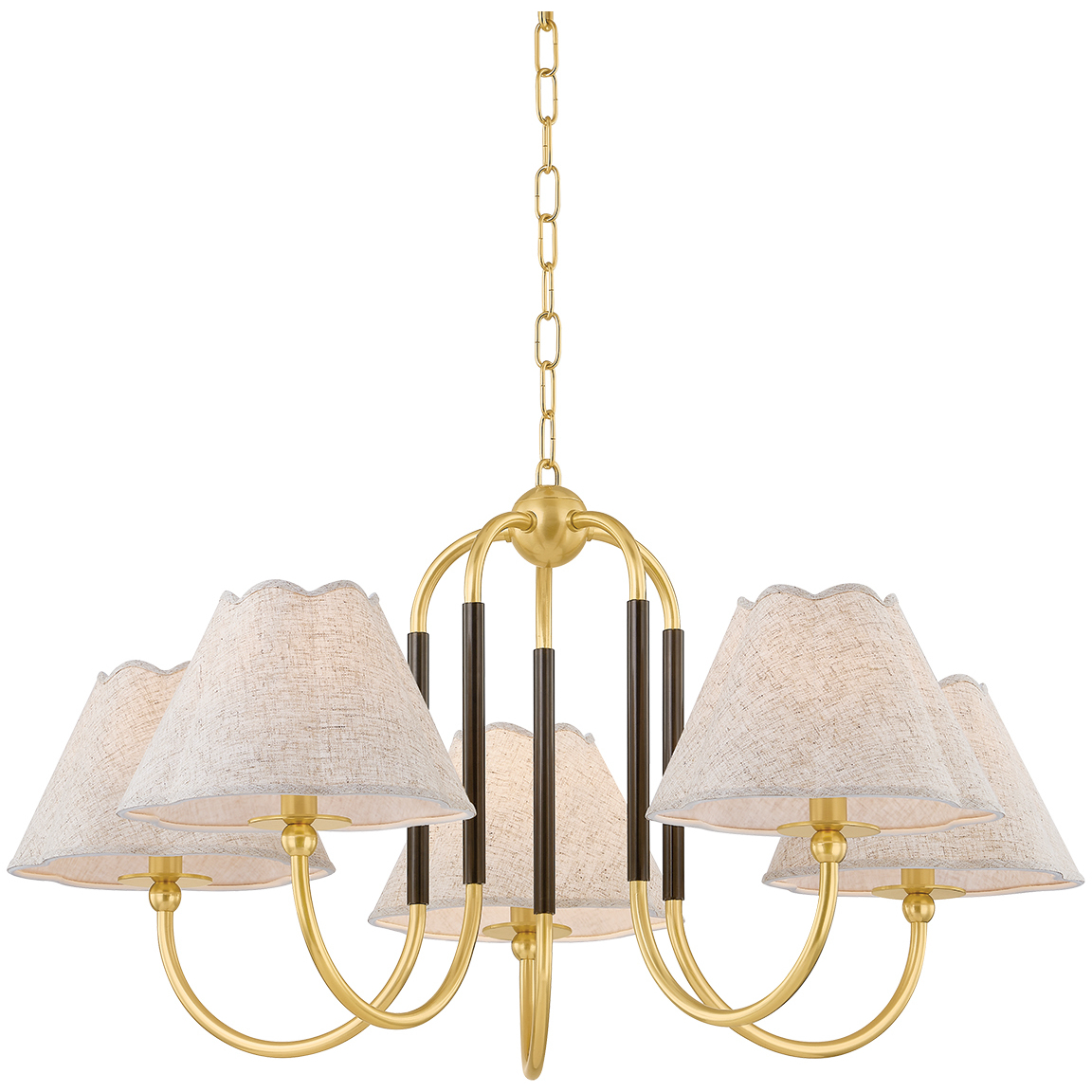 Janie 5 Light 33 inch Aged Brass/True Bronze Chandelier Ceiling Light