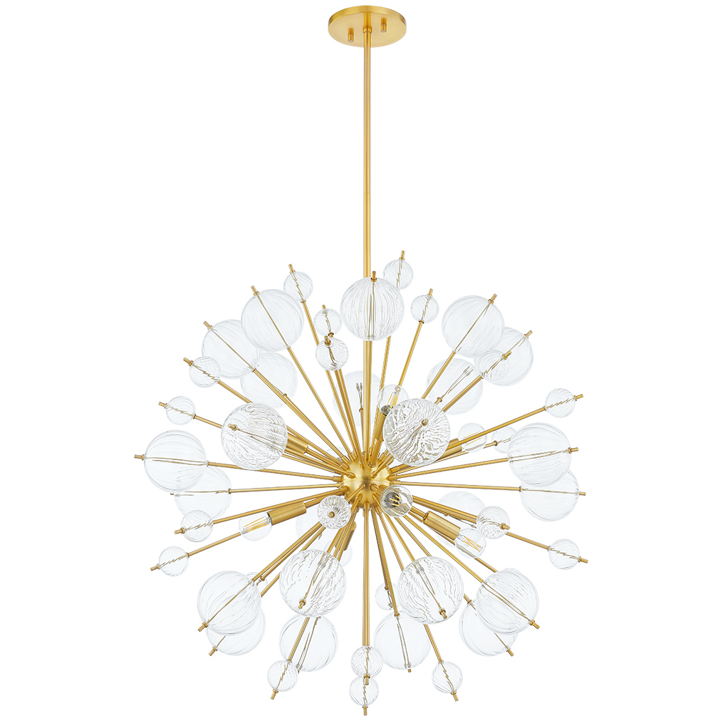 Linnea 8 Light 30 inch Aged Brass Chandelier Ceiling Light