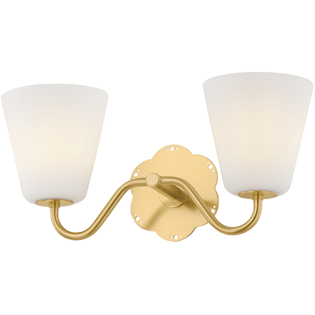 Leonella 2 Light 18 inch Aged Brass Bath and Vanity Wall Light