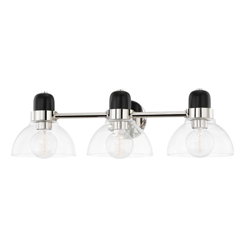 Camile 3 Light 25 inch Polished Nickel Bath Bracket Wall Light