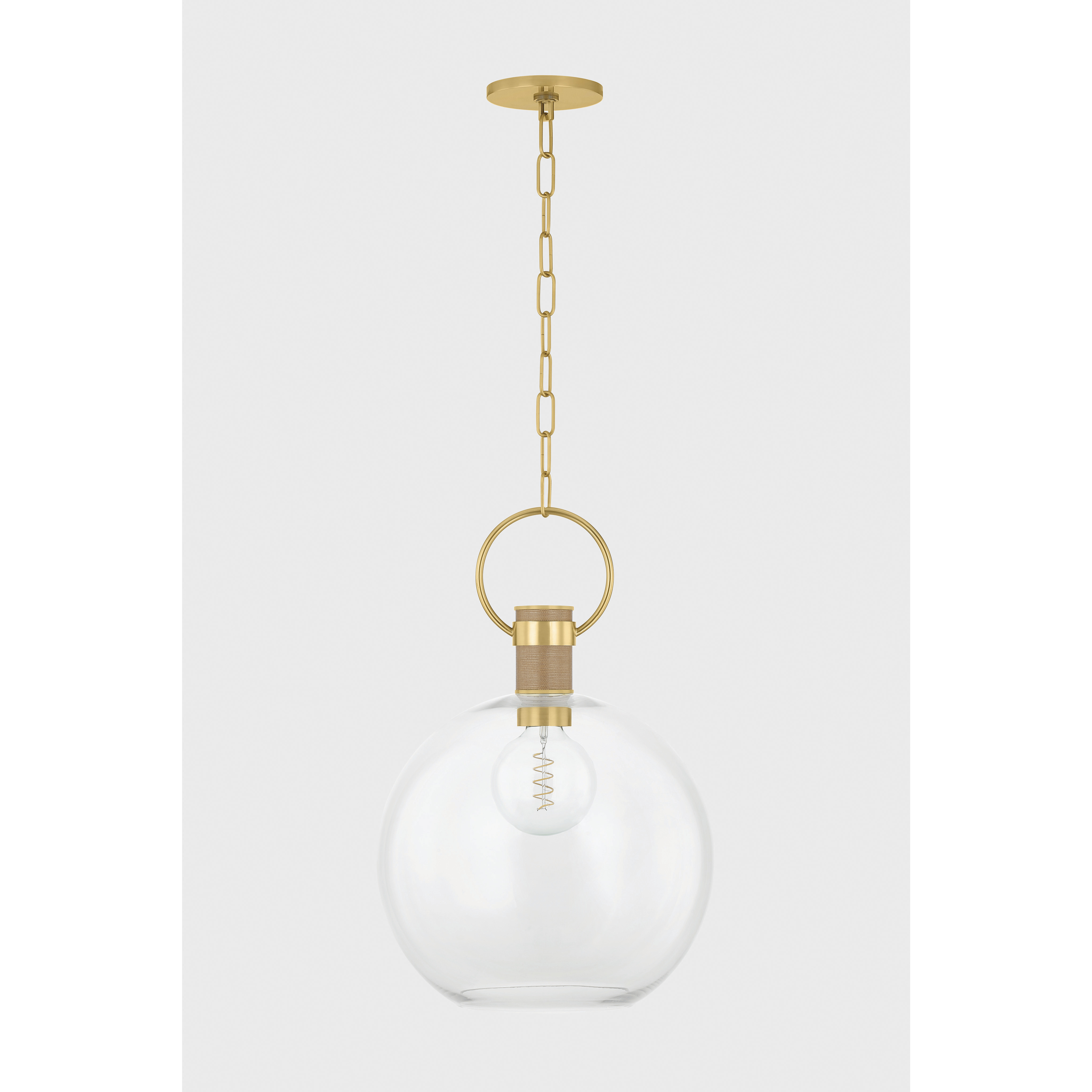 Catrine 1 Light 16 inch Aged Brass Pendant Ceiling Light