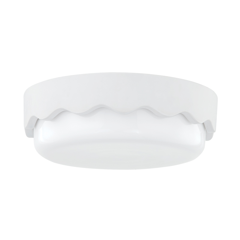 Wave 3 Light 16 inch Ceramic Matte White Flush Mount Ceiling Light