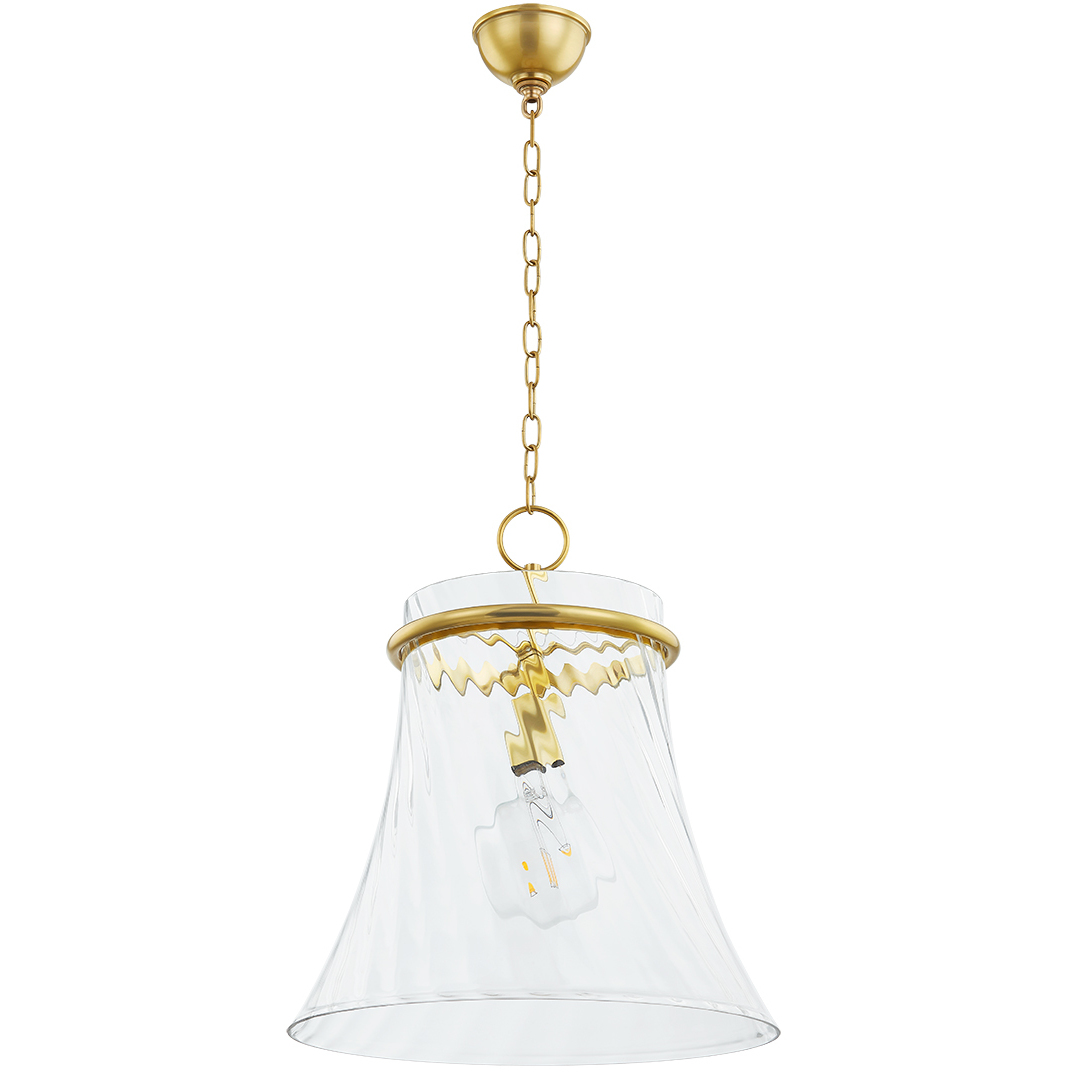 Cantana 1 Light 17.75 inch Aged Brass Pendant Ceiling Light