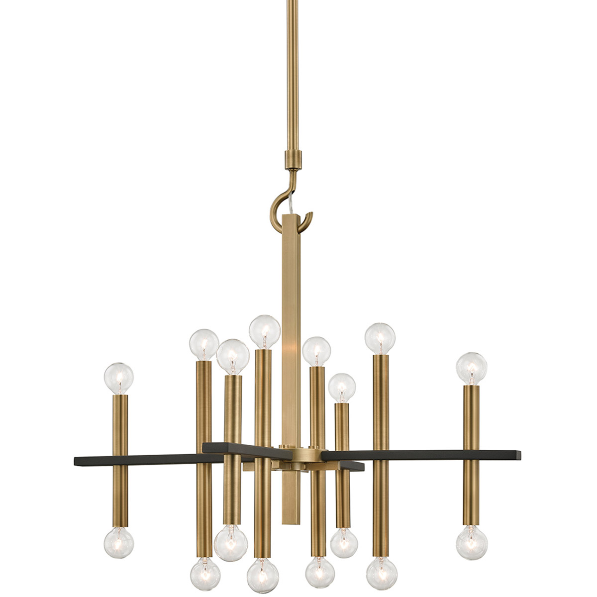 Colette 16 Light 28.75 inch Aged Brass / Black Chandelier Ceiling Light in Aged Brass and Black