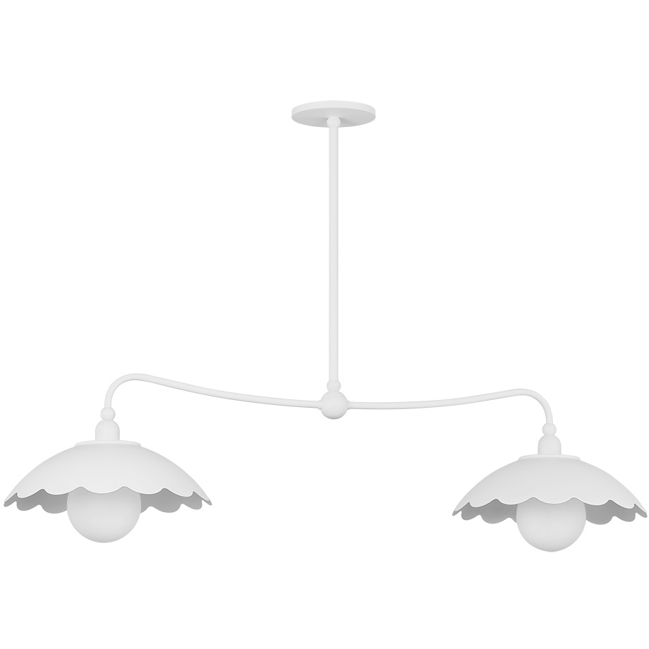 Yael 2 Light 45 inch Textured White Linear Ceiling Light