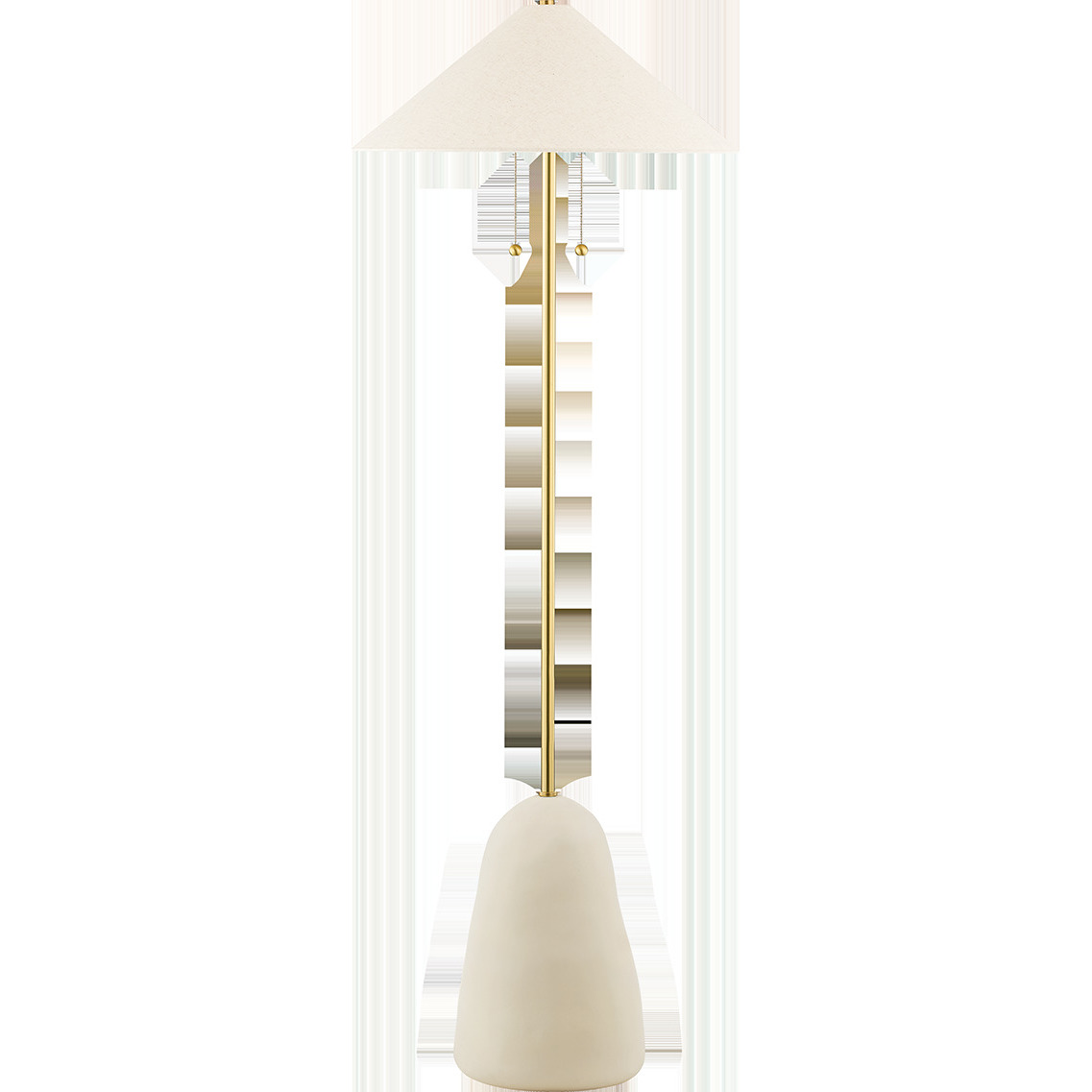 Maia 67 inch 60.00 watt Aged Brass/Ceramic Textured Beige Floor Lamp Portable Light