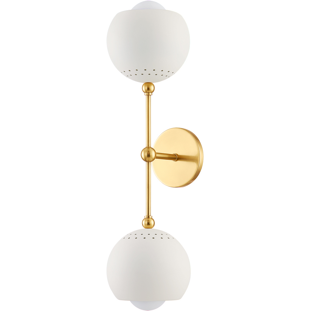 Saylor 2 Light 6.25 inch Aged Brass/Soft Cream Wall Sconce Wall Light