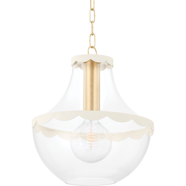 Alaina 1 Light 14.25 inch Aged Brass Pendant Ceiling Light