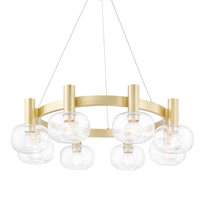 Harlow 8 Light 35.5 inch Aged Brass Chandelier Ceiling Light
