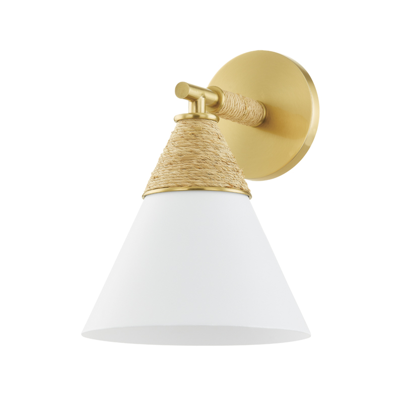 Mica 1 Light 8 inch Aged Brass Wall Sconce Wall Light