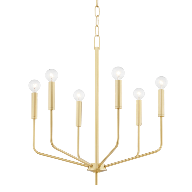 Bailey 6 Light 24 inch Aged Brass Chandelier Ceiling Light