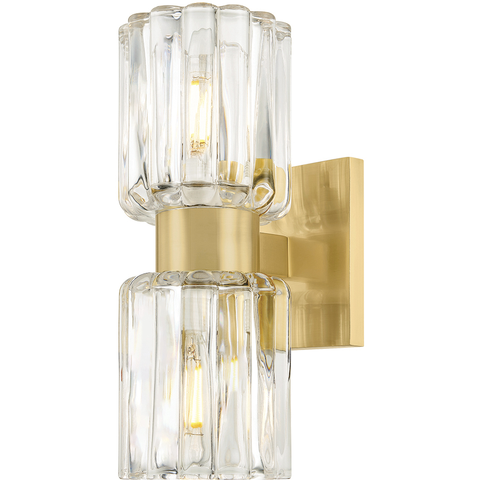 Danae 2 Light 5 inch Aged Brass Bath and Vanity Wall Light