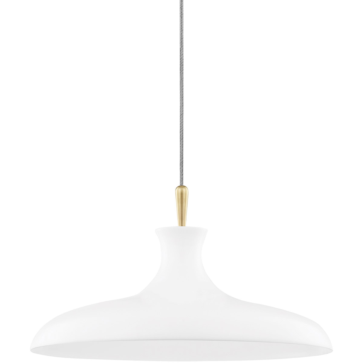 Cassidy 1 Light 21 inch Aged Brass/Soft Off White Pendant Ceiling Light