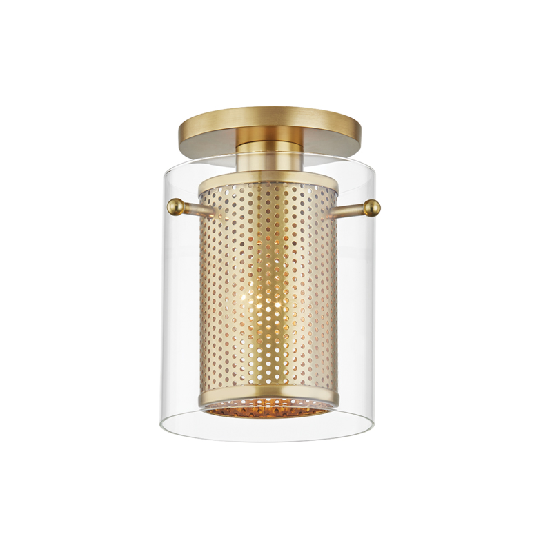 Elanor 1 Light 6 inch Aged Brass Flush Mount Ceiling Light