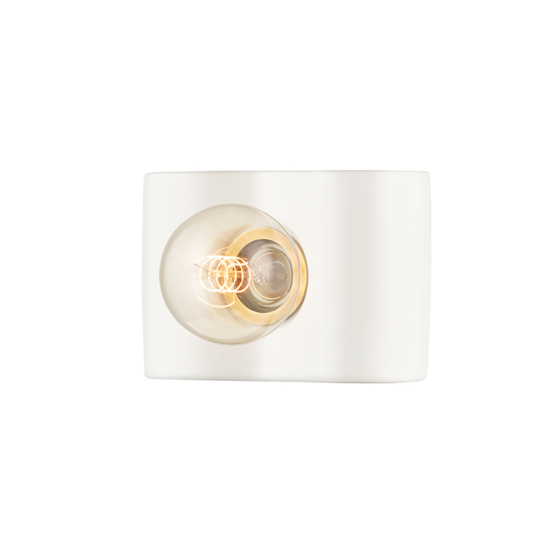 Jillian 1 Light 7 inch Ceramic White Bath Bracket Wall Light