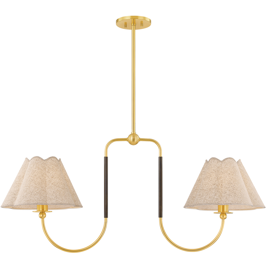 Janie 2 Light 42.25 inch Aged Brass/True Bronze Linear Ceiling Light