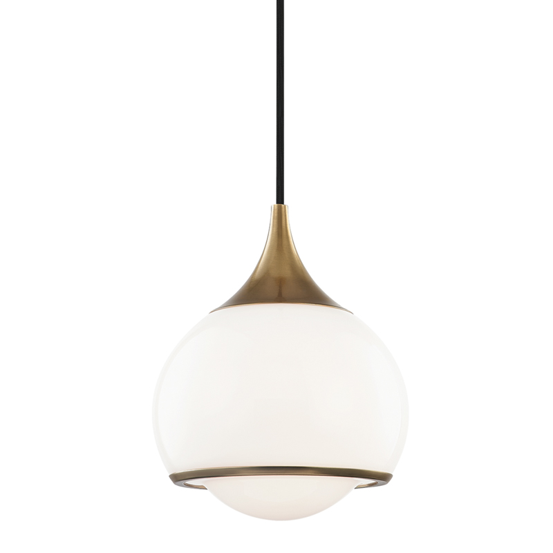 Reese 1 Light 6.75 inch Aged Brass Pendant Ceiling Light